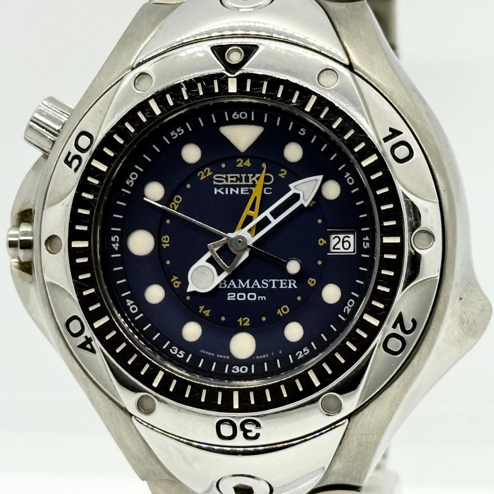 SEIKO セイコー KINETIC キネティック エアダイバーズ スキューバマスター ピピン限定モデル5M45-6A70 キネティックスキューバマスター ピピン 限定モデル 5M45-6A70 ネイビー メンズ 腕時計 稼働品