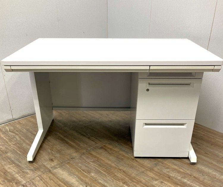 【中古品】オカムラ アドバンスシリーズ 1200平デスク+ワゴンセット 3V20BJ MK28 ホワイト