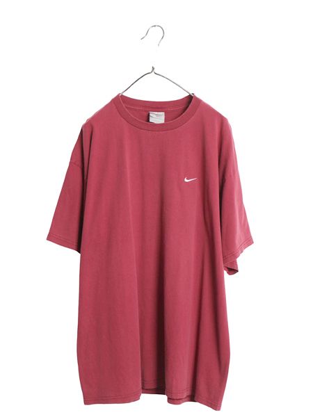 00s ナイキ スモール スウッシュ 刺繍 半袖 Tシャツ メンズ XL / オールド ワンポイント ヘビーウェイト コットン カットソー 大きいサイズ