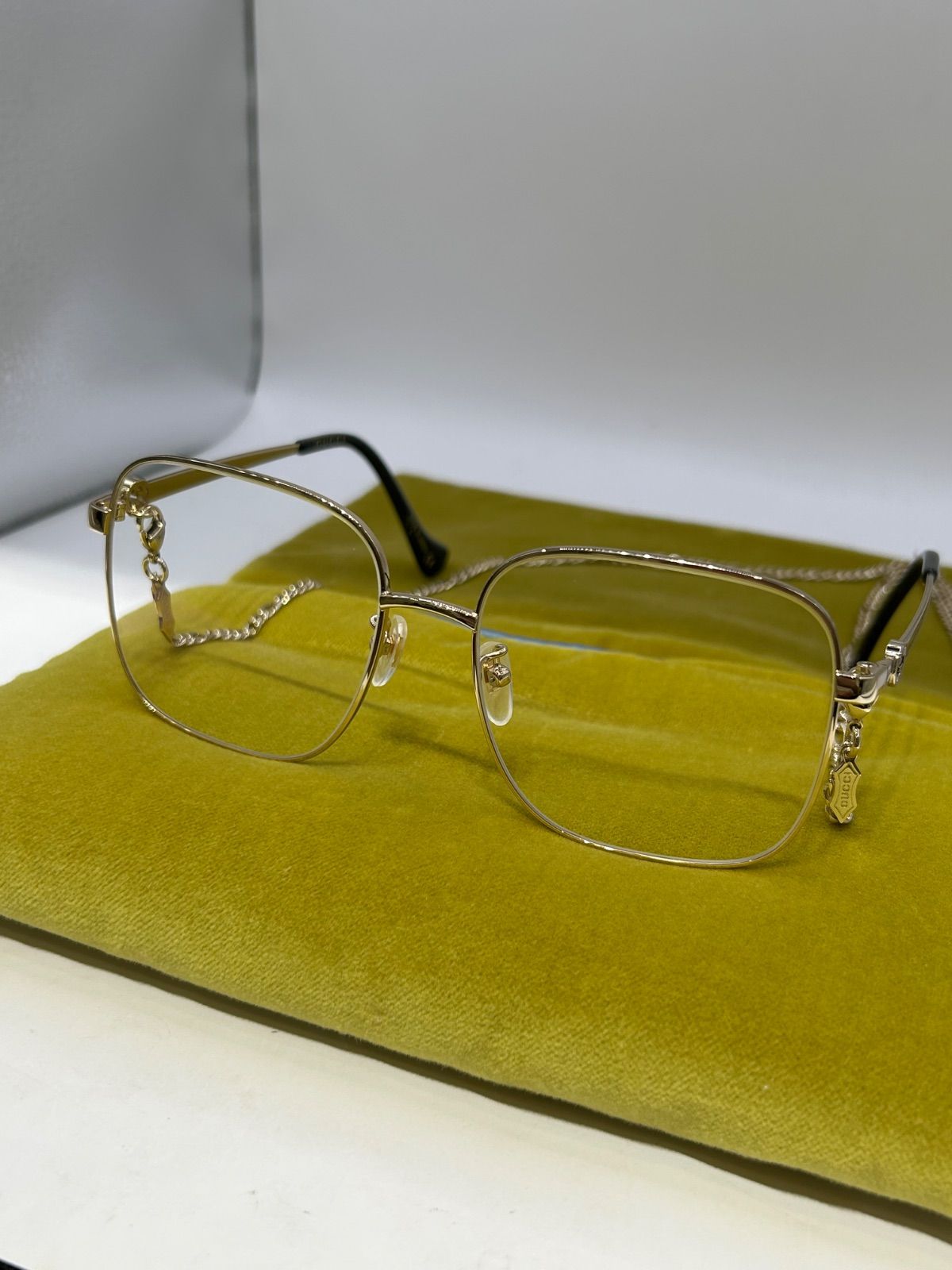 【美品】GUCCI メガネ GG1092OA チェーン付き