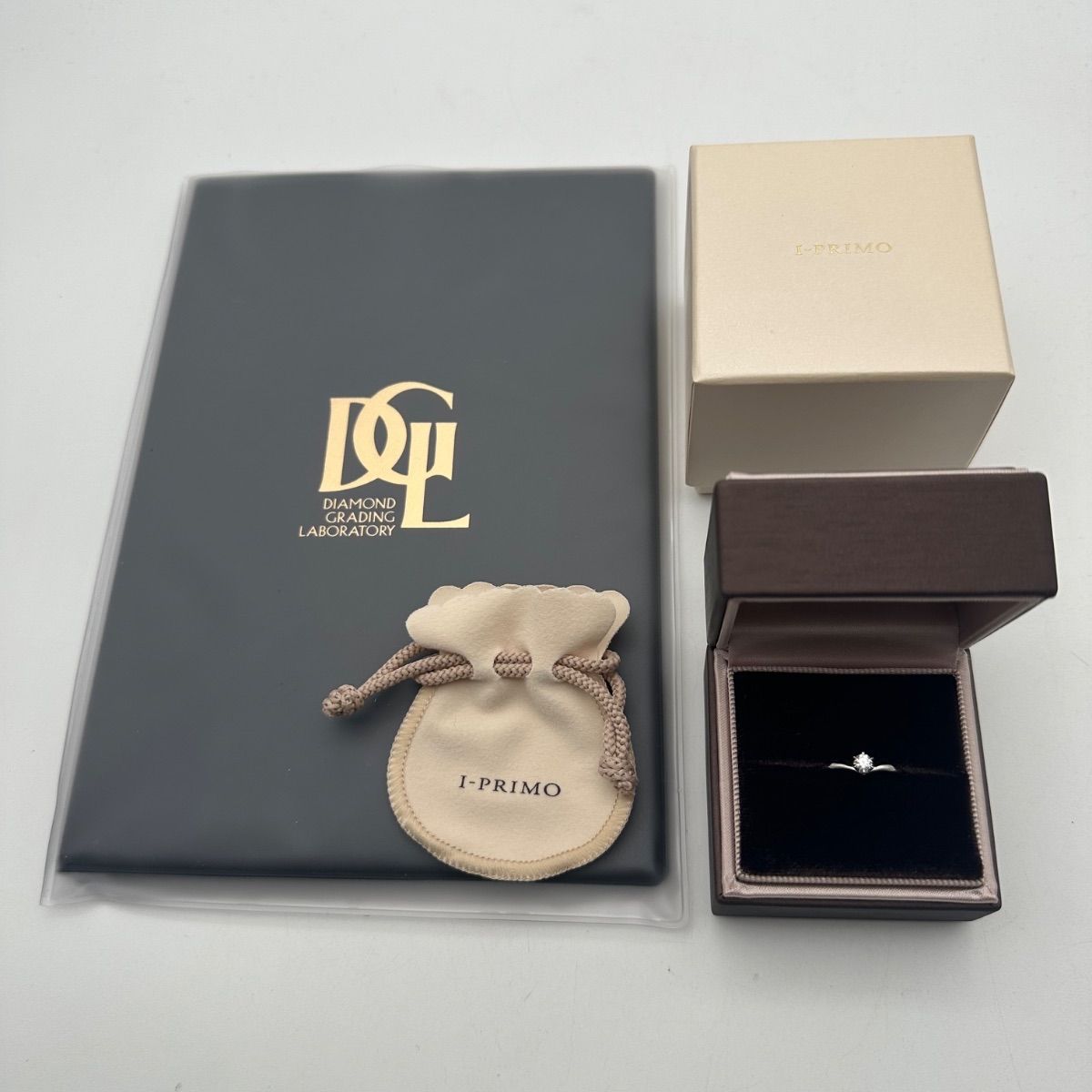 I-PRIMO アイプリモ ダイヤモンド 0.161ct 鑑定書付き pt950 7号 
