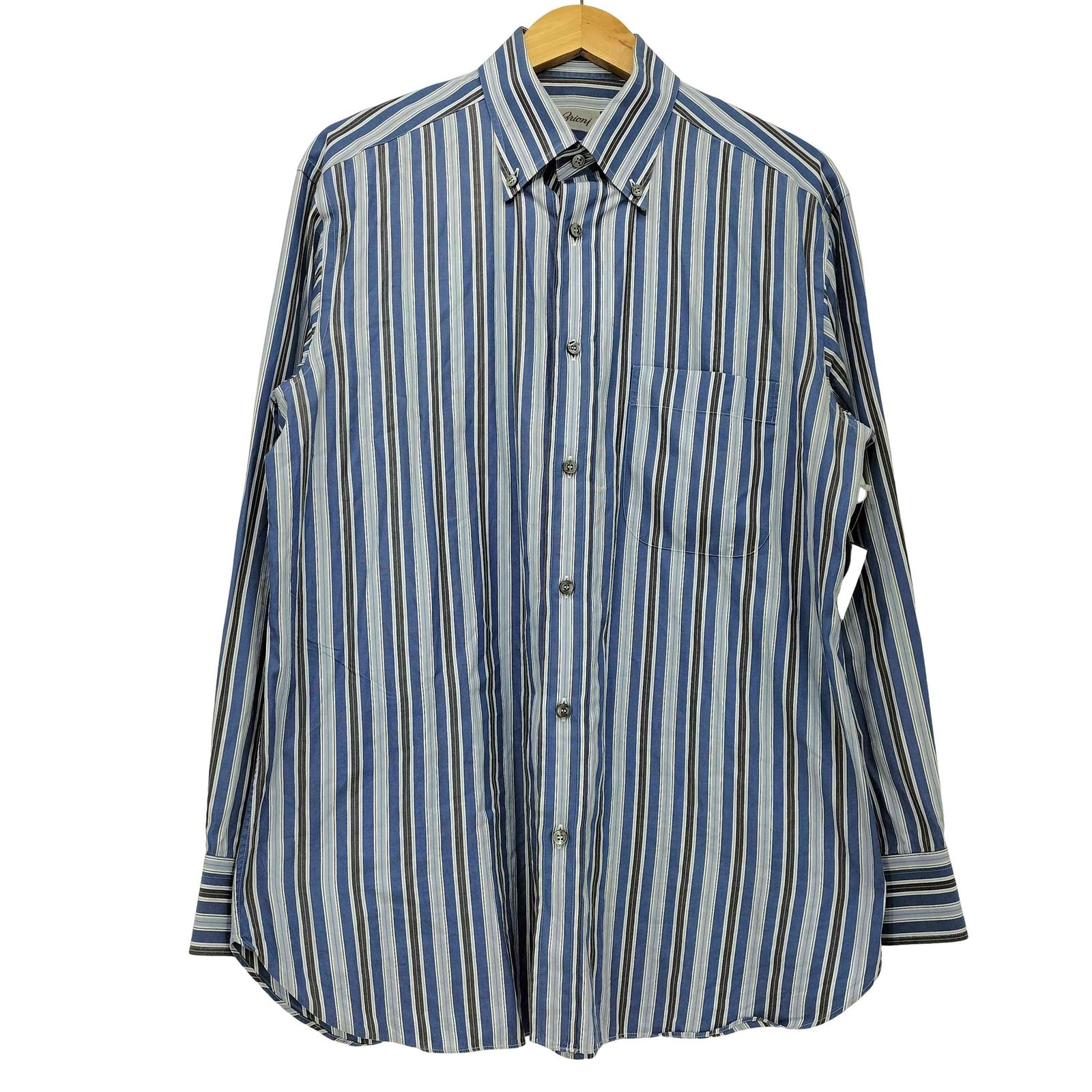ブリオーニ BRIONI イタリア製 マルチストライプ ボタンダウン シャツ メンズ 4