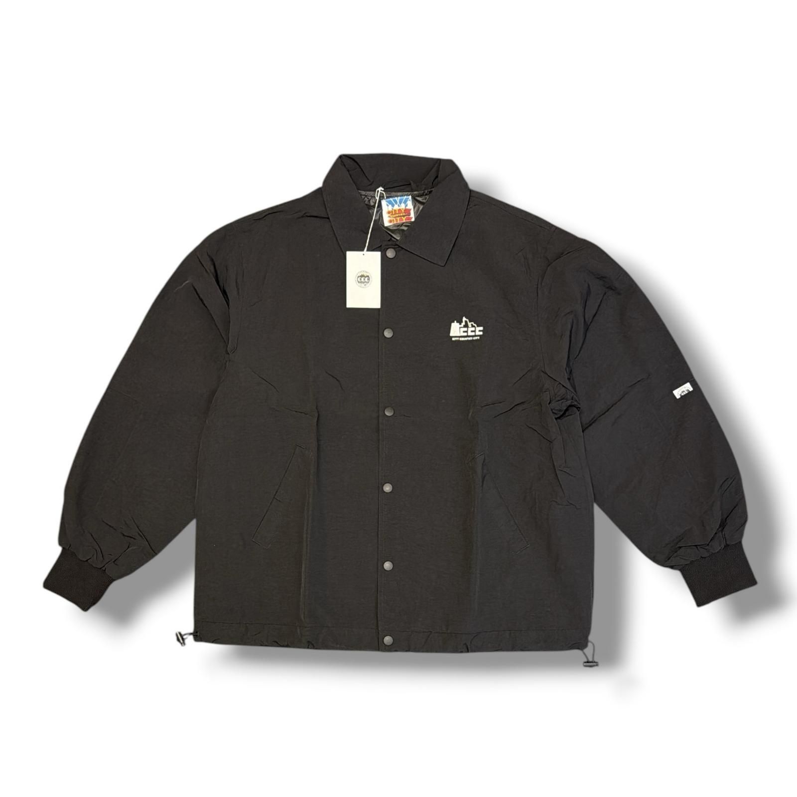 参考上代22000円 未使用 CITY COUNTRY CITY 24AW NYLON COACH JACKET ナイロンコーチジャケットブルゾン シティカントリーシティ CCC-243J001 ブラック M （763M） 参考上代22000円 未使用 CITY COUNTRY CITY 24AW NYLON COACH JACKET