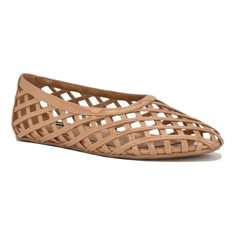 ナインウェスト レディース シューズ サンダル Nine West Dippy Womens Woven Round Toe SlipOn Flats Brown ブラウン