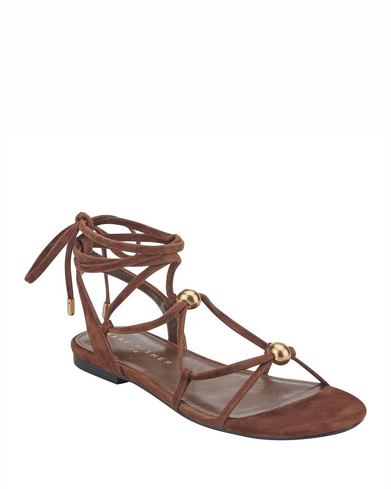 マーク・フィッシャー レディース シューズ サンダル Marc Fisher LTD Womens Ellan Casual Strappy Flat Sandals Dark Brown ブラウン