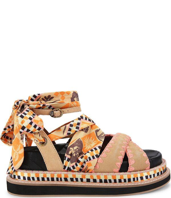 カートジェイガーロンドン レディース シューズ サンダル プラットフォーム プリント アンクル Kurt Geiger London Orson Printed Ankle Wrap Scarf Pl