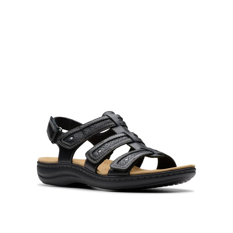 クラークス レディース シューズ サンダル Clarks Laurieann Ivy Black Leather ブラック