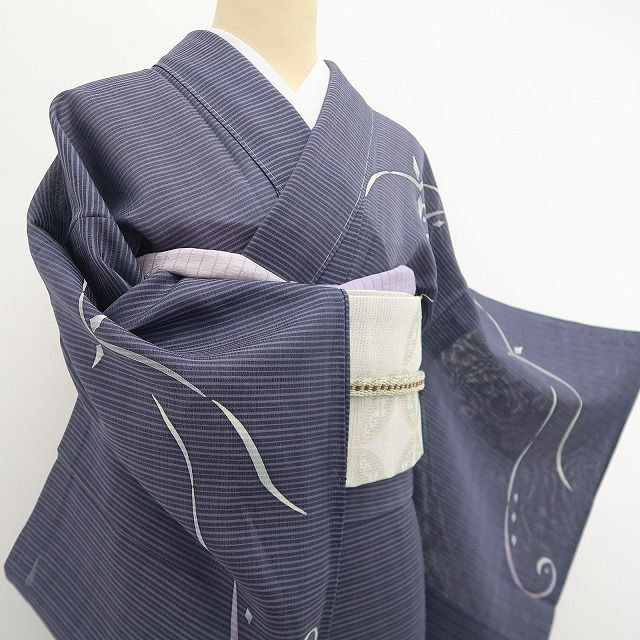 新品・夏大島紬訪問着】紗 本加賀友禅 田嶋秀之 落款 夏着物 証紙付