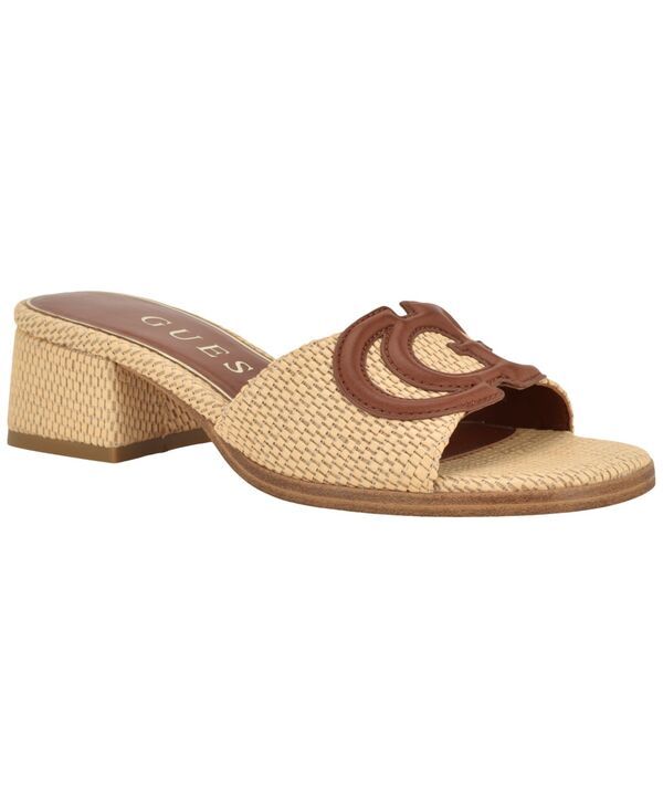 ゲス レディース シューズ スリッポン・ローファー サンダル ヒール GUESS Womens Cerrina SlipOn Block Heel Sandal NaturalRaffia