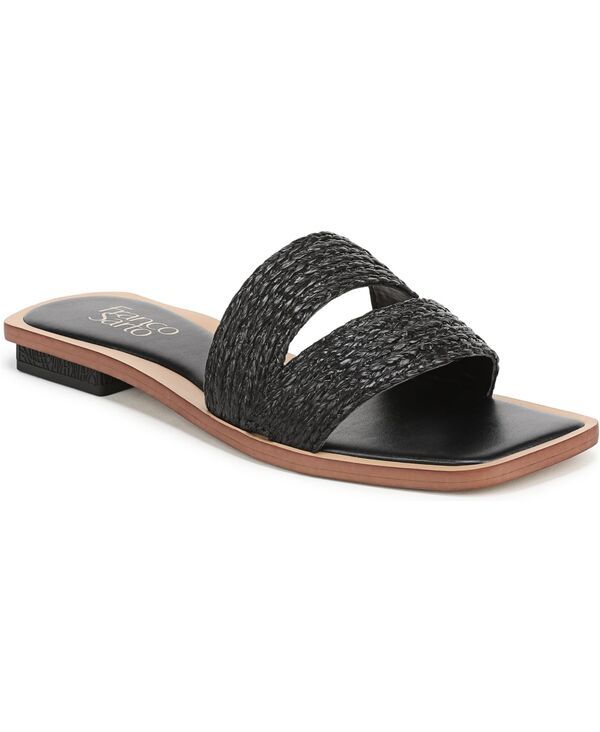 フランコサルト レディース シューズ サンダル Franco Sarto Womens Emilana Open Toe Slide Sandals Black Faux Raffia ブラック