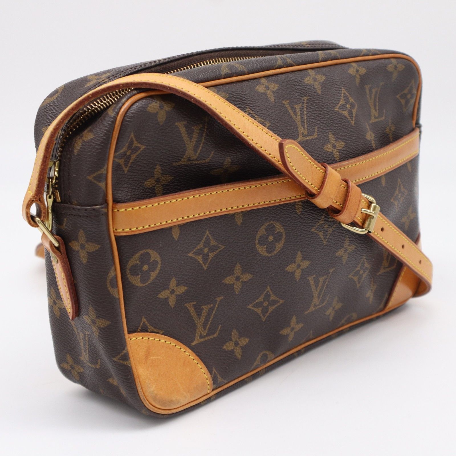 ★3日以内返品可★ LOUIS VUITTON ルイ・ヴィトン モノグラム トロカデロ27 M51274 ショルダーバッグ ブラウン ベージュ コーティングキャンバス レザー レディース
