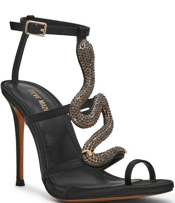 スティーブ マデン レディース シューズ サンダル ラップワンピース アンクル Steve Madden Python Snake Hardware Strappy Ankle Wrap Dressa