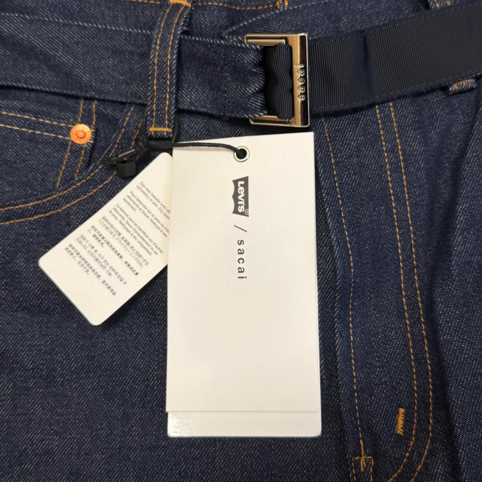sacai × Levi's Denim Pants ベルテッドワイドデニムパンツ ジーンズ