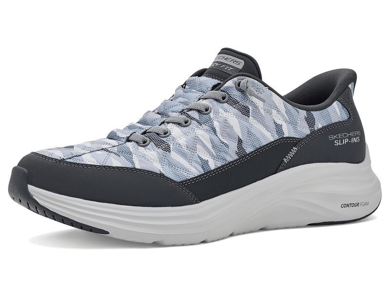 スケッチャーズ メンズ シューズ スニーカー Skechers Contour Foam Cozy Fit Compost HandsFree SlipIns GrayWhite ホワイト