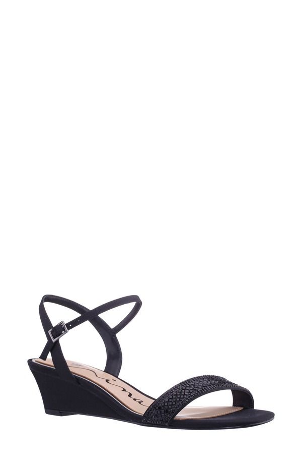 ニナ レディース シューズ ヒール サンダル アンクル Nina Vondankle Strap Wedge Sandal Black ブラック