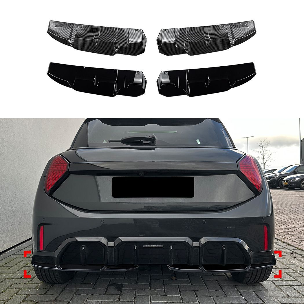 ミニ MINI クーパー Cooper F65 F66 JCW Style 2024年以降対応 リアリップスポイラー リアアンダースポイラー リアバンパー下部 外装パーツ ABS製 ピアノブラック カーボン調 後ろ姿を引き締めるスポーティデザイン ドレスアップ