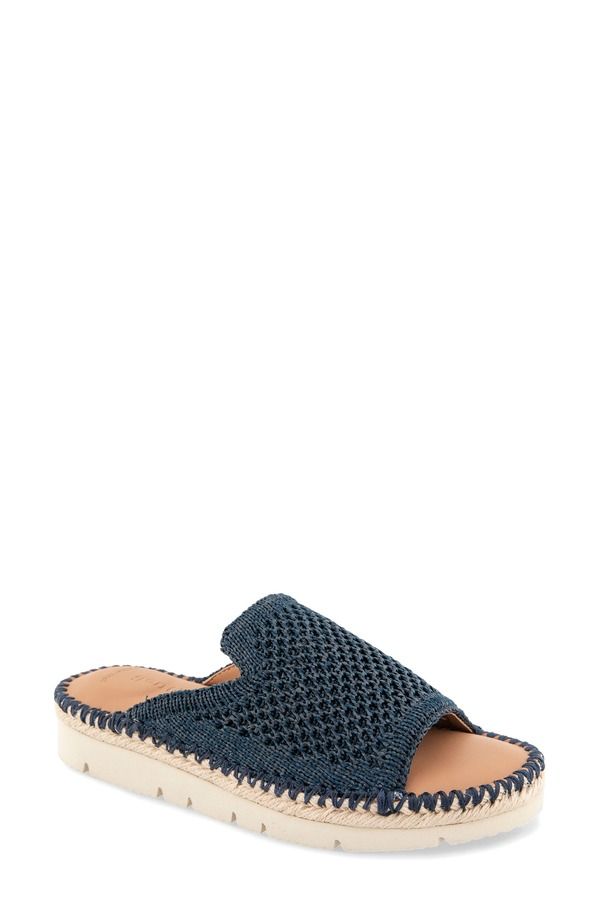 ジェントルソウルズ レディース シューズ サンダル Gentle Souls Leilani Slide Sandal Navy Knit ネイビー