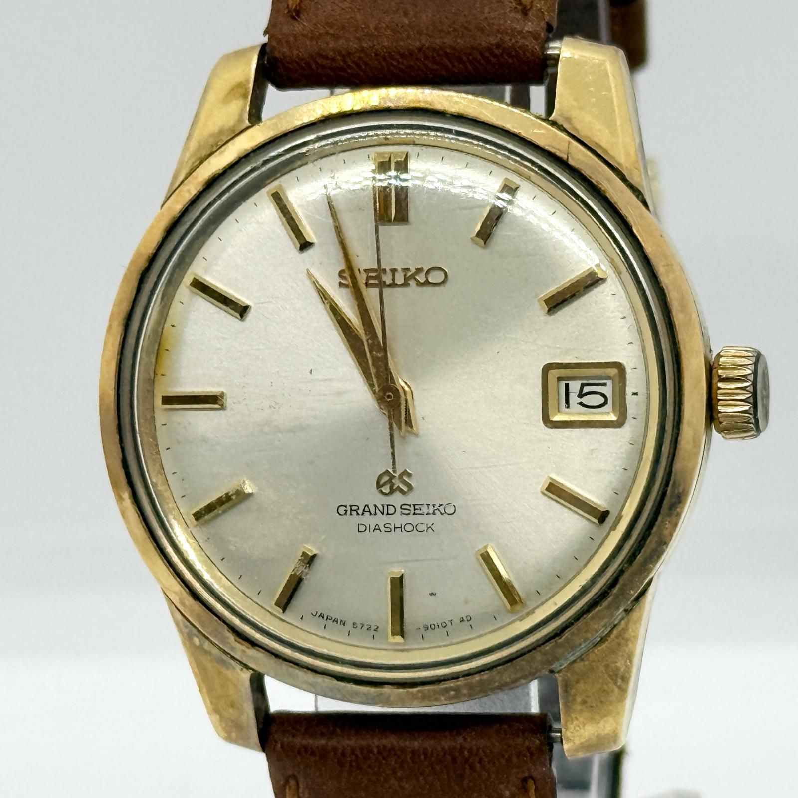 SEIKO セイコー GRAND SEIKO グランドセイコー ダイアショック 5722-9011 +1s/d シルバー 手巻き メンズ 腕時計 稼働品