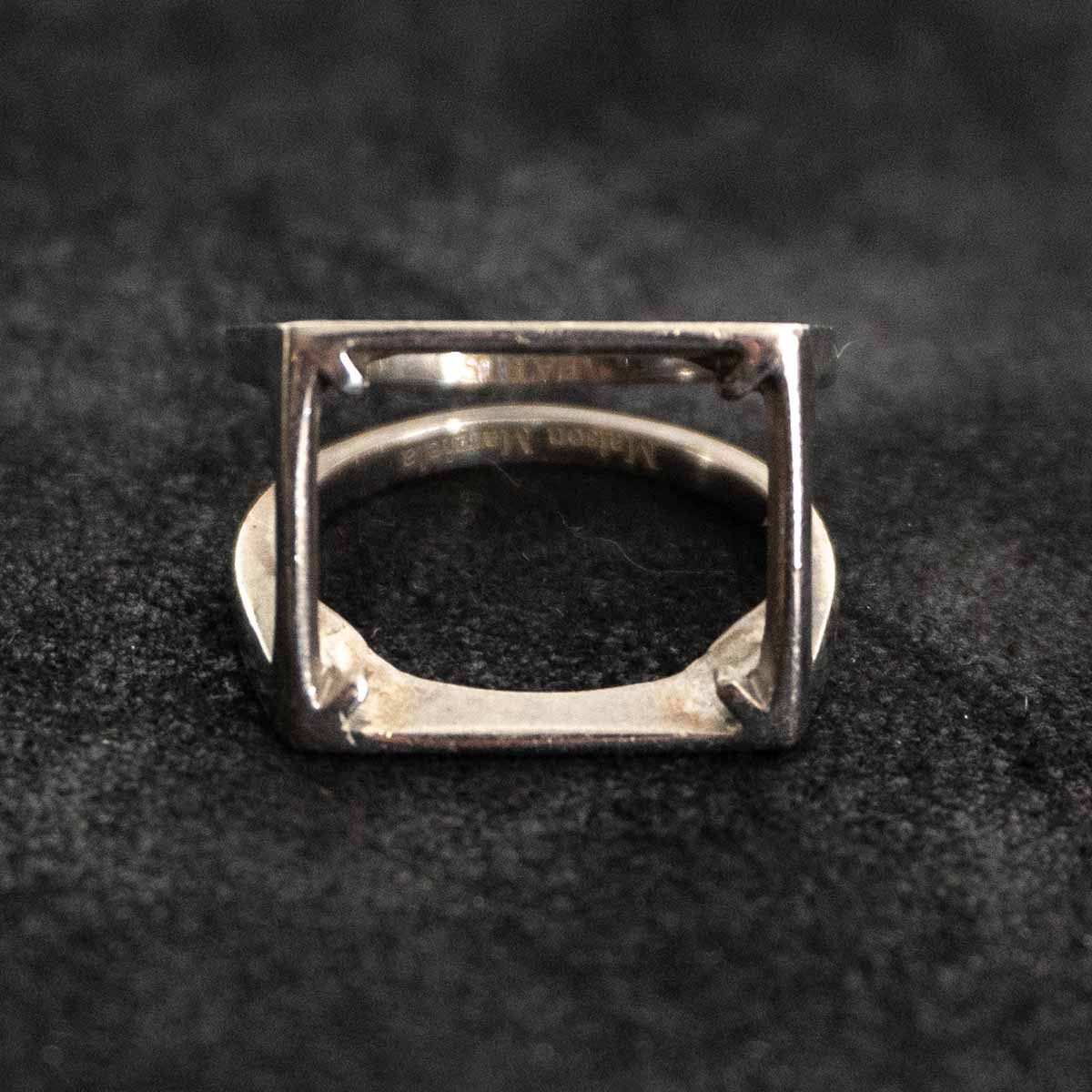 【20SS】Maison Margiela【Cut Out Square Ring】17号 シルバー925 イタリア製 メゾンマルジェラ 26060174