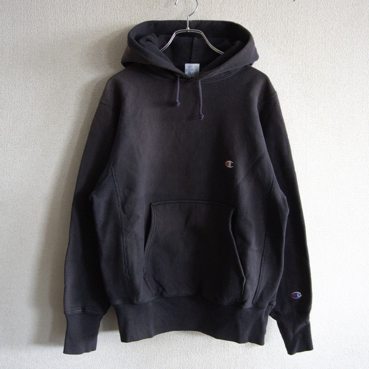 90s】CHAMPION【REVERSE WEAVE リバースウィーブ パーカー】M ブラック