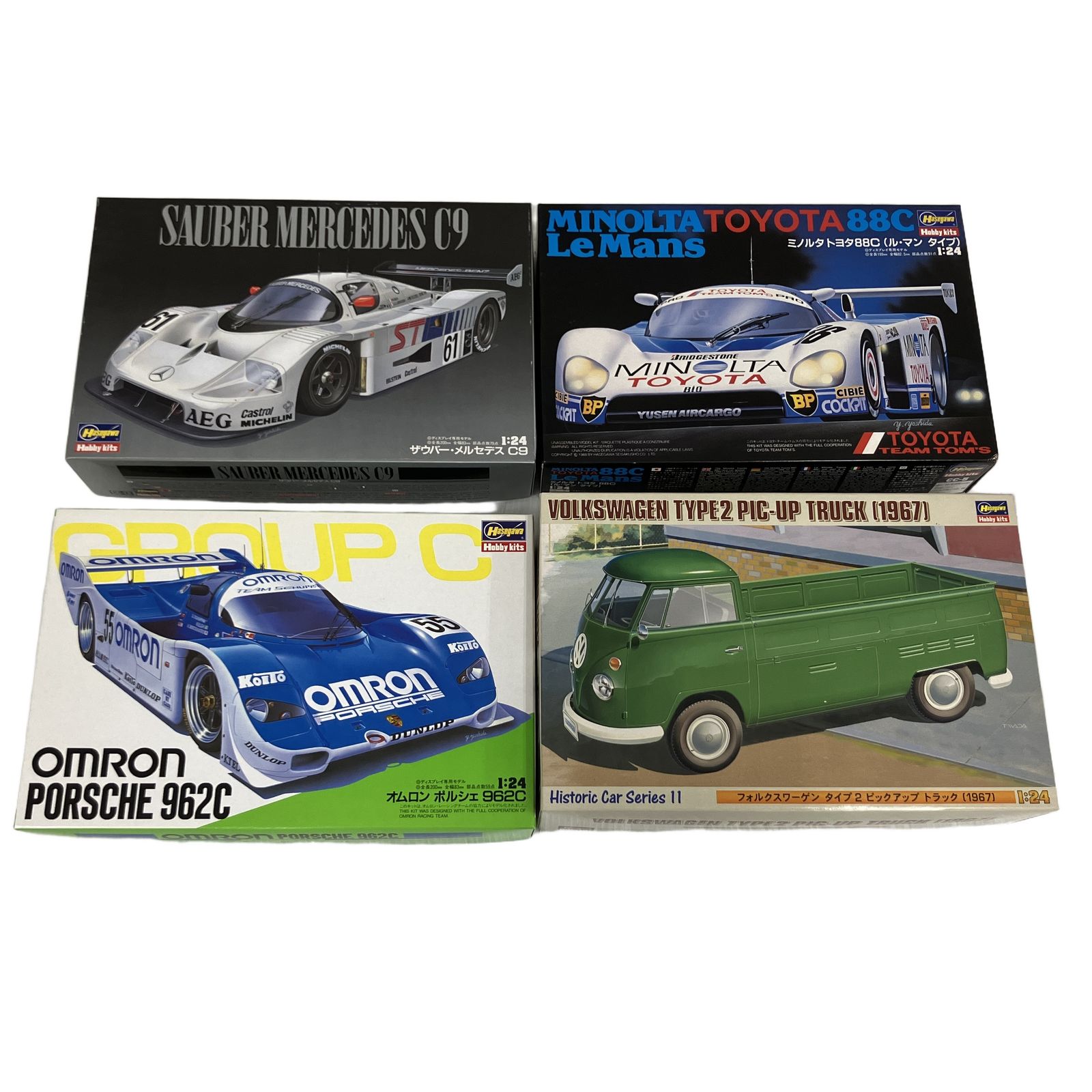 Hasegawa ザウバー・メルセデスC9 オムロン ポルシェ 962C トヨタ 88C 他 4点セット 開封済み 中古 O11358573