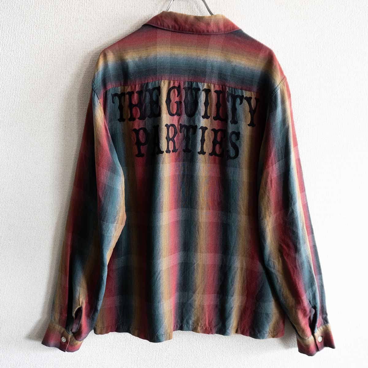 美品】WACKO MARIA【OMBRE CHECK OPEN COLLAR SHIRT L/S オンブレ