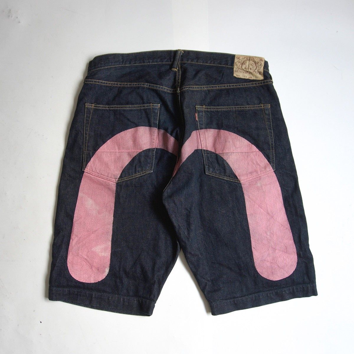 雰囲気抜群/濃紺】EVISU 【ビッグカモメ ショート デニム パンツ】38