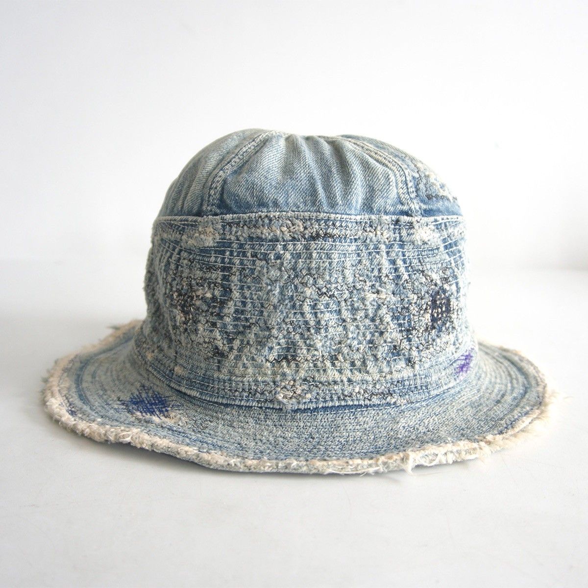 【名作】KAPITAL KOUNTRY 老人と海 クラッシュハット BORO加工 美品】KAPITAL【BORO デニム 老人と海ハット】帽子 キャピタル