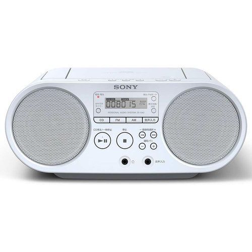 【SONY】AUX CD ラジオFM/AM/ワイドZS-S40 ホワイト ソニー AUX CDラジオ ZS-S40 : FM/AM/ワイドFM対応 ホワイト ZS-S40 W