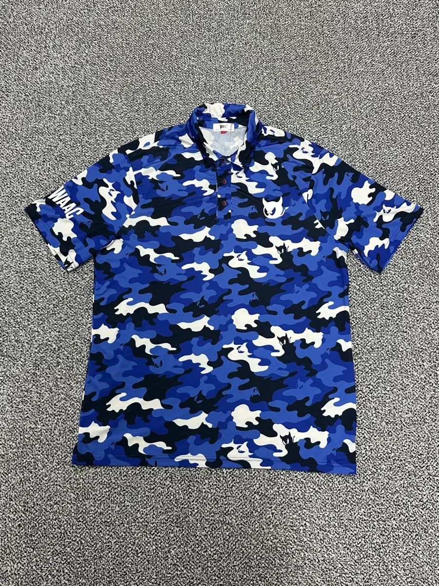 正規品 WACC ゴルフ カモフラージュ ブルー SWING 半袖 カラーTシャツ