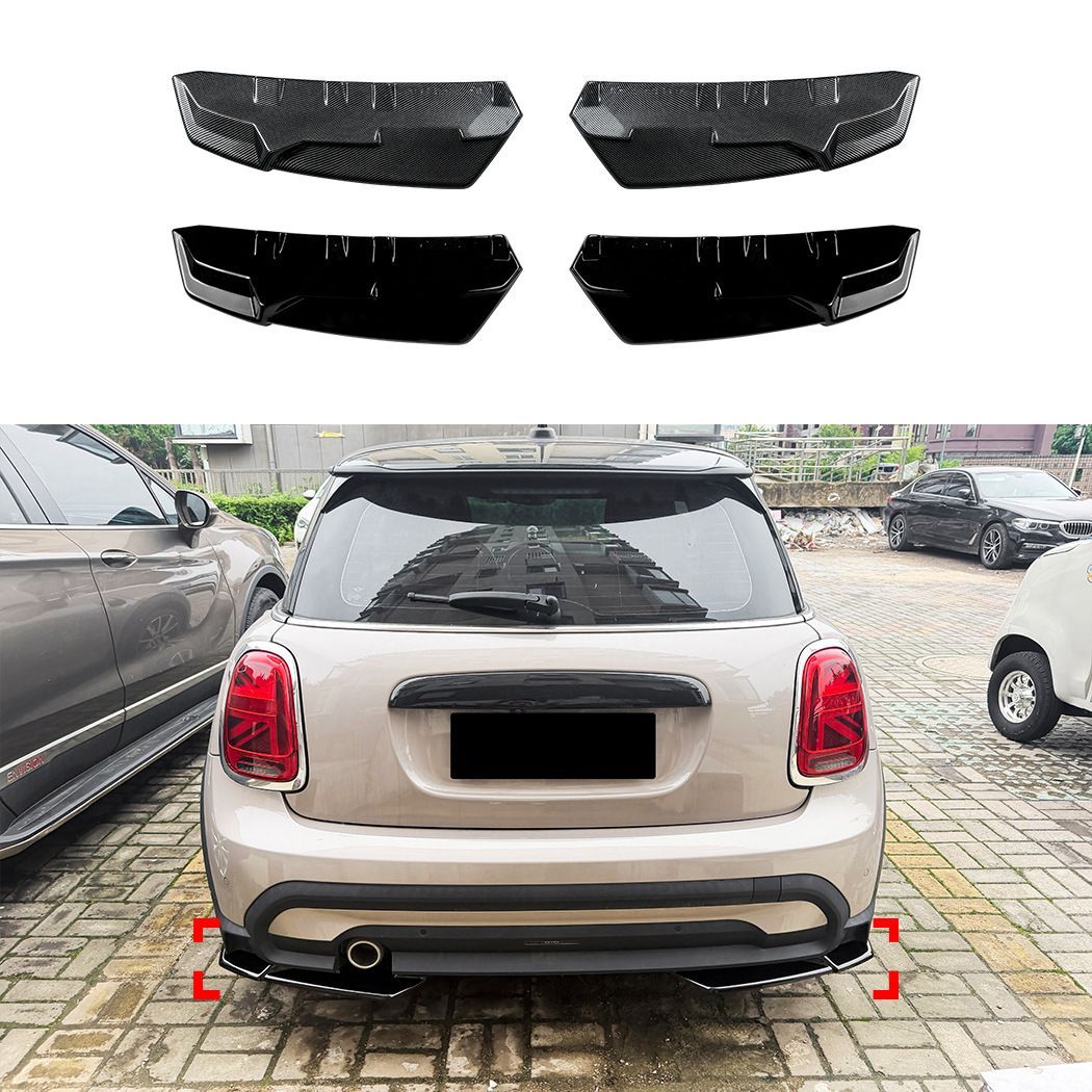 ミニクーパー MINI Cooper F55 F56 F57 後期 22-24年対応 リアリップスポイラー リアアンダースポイラー リアバンパー下部 外装パーツ ABS製 ピアノブラック カーボン調 リアまわりを引き締めるスポーティデザイン ドレスアップ用
