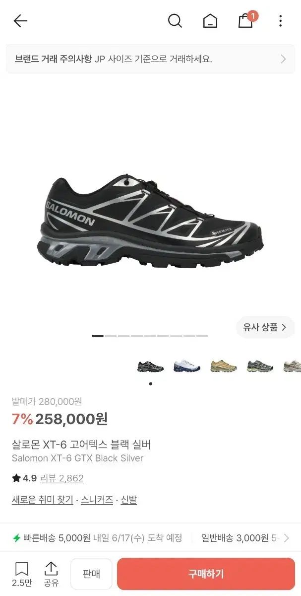 SALOMON サロモン XT-6 ゴアテックス ブラック シルバー 260 270