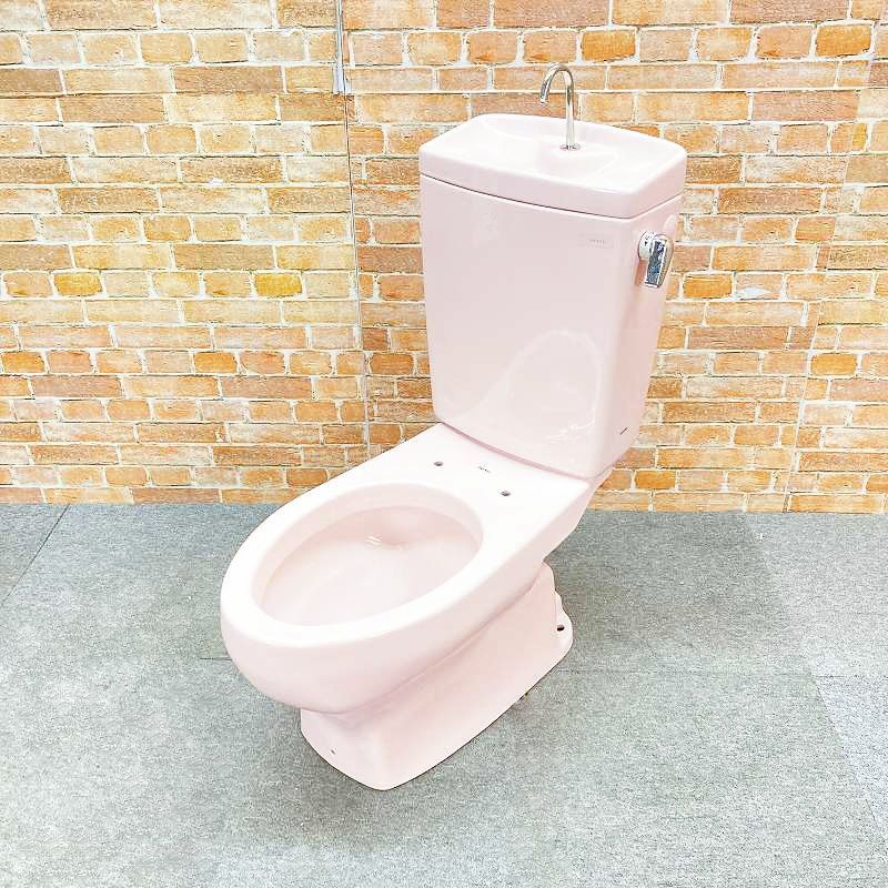 【中古品】【美品】 TOTO トイレ 洋式便器 (床下排水) 「C790」 排水芯200mm とタンク「S791B」のセット #SR2(パステルピンク) ☆30F