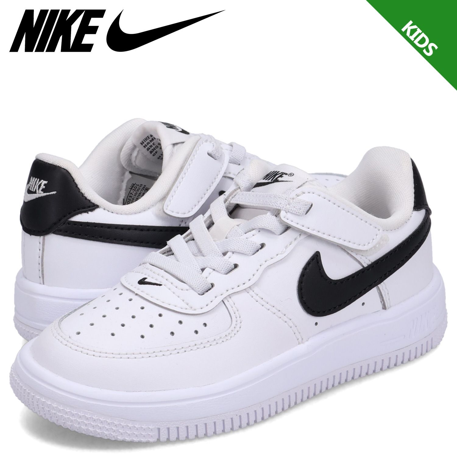 ナイキ NIKE フォース1 ロー イージーオン スニーカー キッズ FORCE 1 LOW EASY ON PS FN0237-101、ホワイト/K