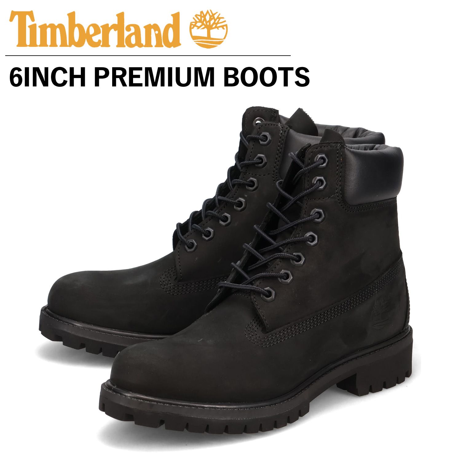 ティンバーランド ブーツ メンズ レディース 6インチ Timberland 6INCH PREMIUM WATERPROOF BOOTS 10073、ブラック/M