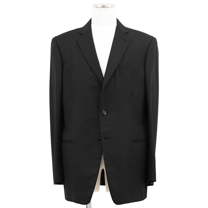 ジョルジオアルマーニ スーツ 上下 セットアップ ピンストライプ 黒 52 SALE【美品】GIORGIO ARMANI ジョルジオアルマーニ スーツ サイズ 52