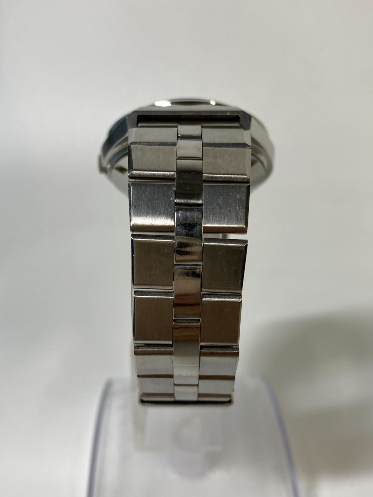 SEIKO ELNIX 0703-6020 電子テンプ 赤紫カットガラス メンズ腕時計 