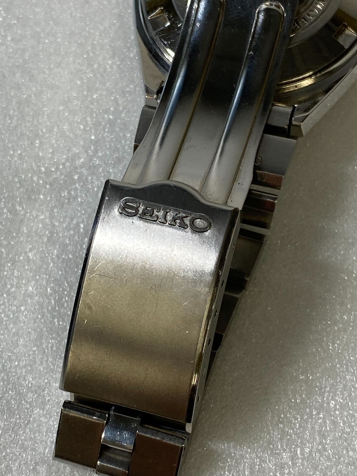 SEIKO ELNIX 0703-6020 電子テンプ 赤紫カットガラス メンズ腕時計 