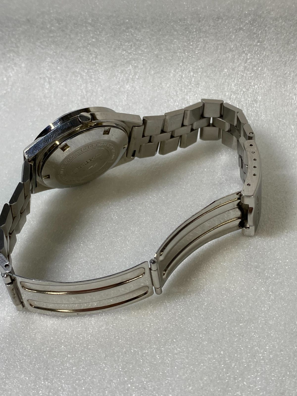SEIKO ELNIX 0703-6020 電子テンプ 赤紫カットガラス メンズ腕時計 