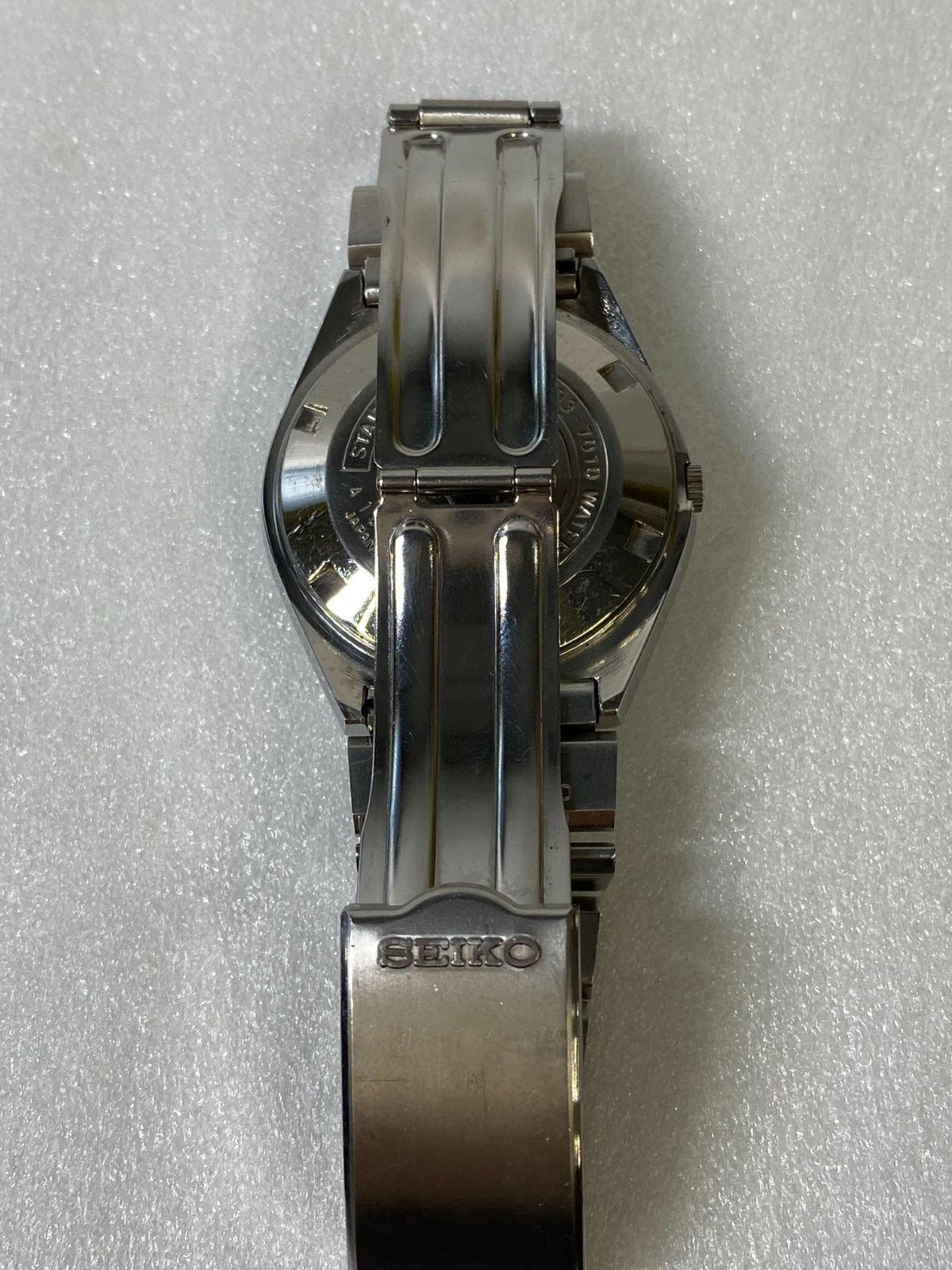 SEIKO ELNIX 0703-6020 電子テンプ 赤紫カットガラス メンズ腕時計 