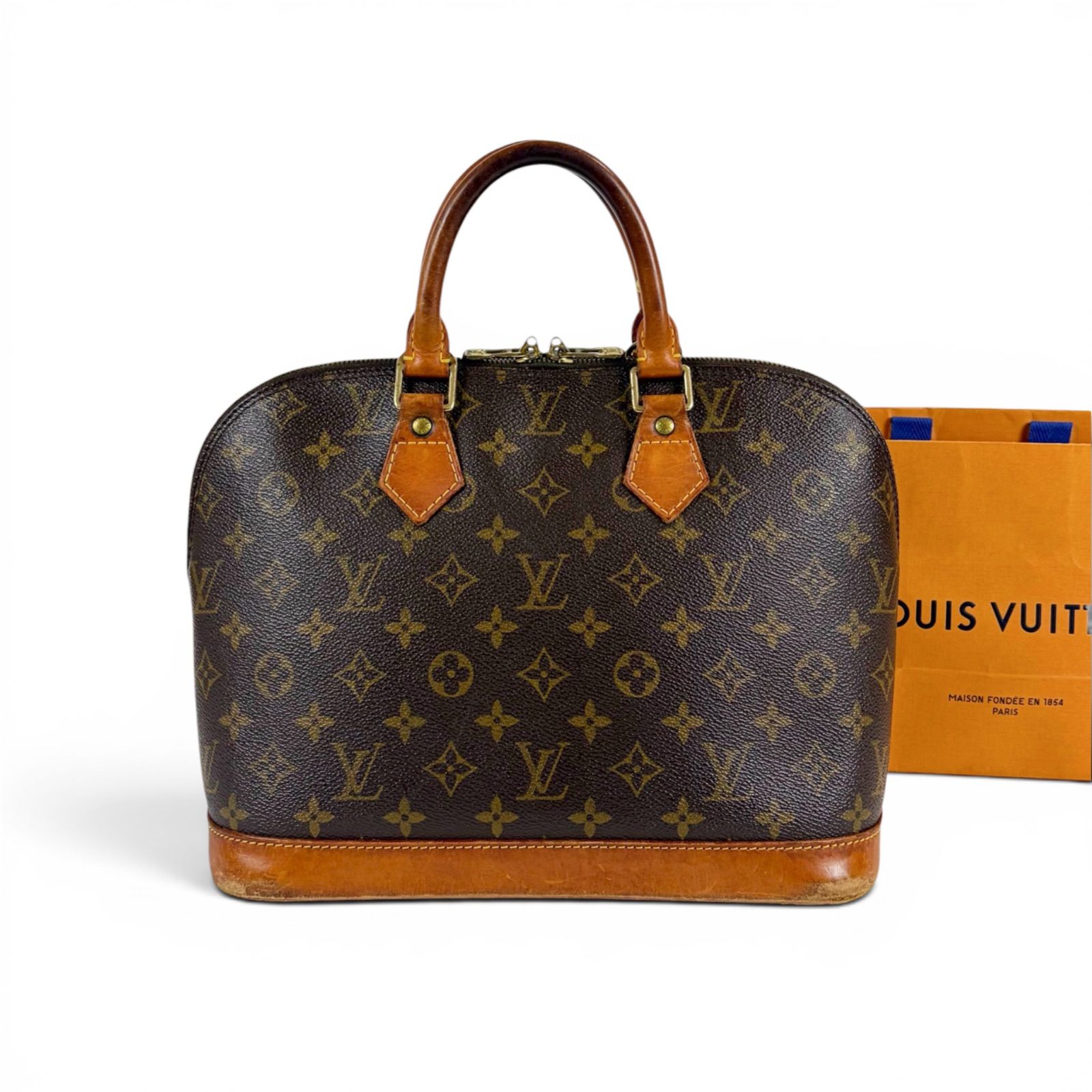 ルイヴィトン　LOUIS VUITTON ハンドバッグ　アルマ　PM ドーム型　モノグラム柄　ブラウン　モノグラムレザー