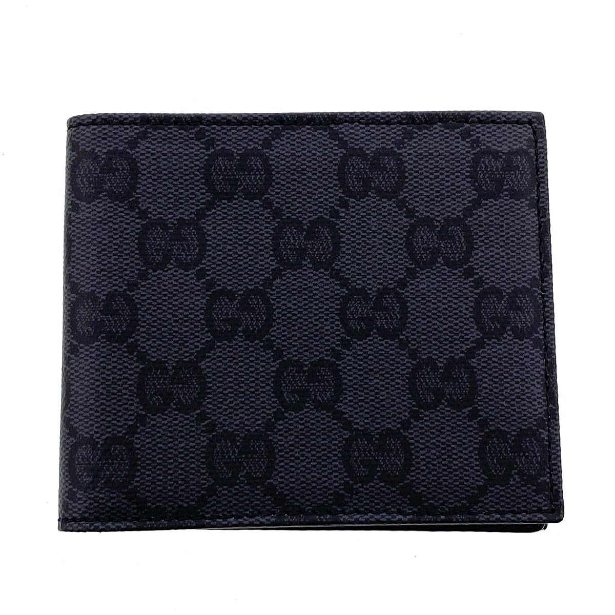 GUCCI グッチ エッセンス クラシック バイフォルドウォレット 二つ折り財布 876390 メンズ GGキャンバス グレー 中古