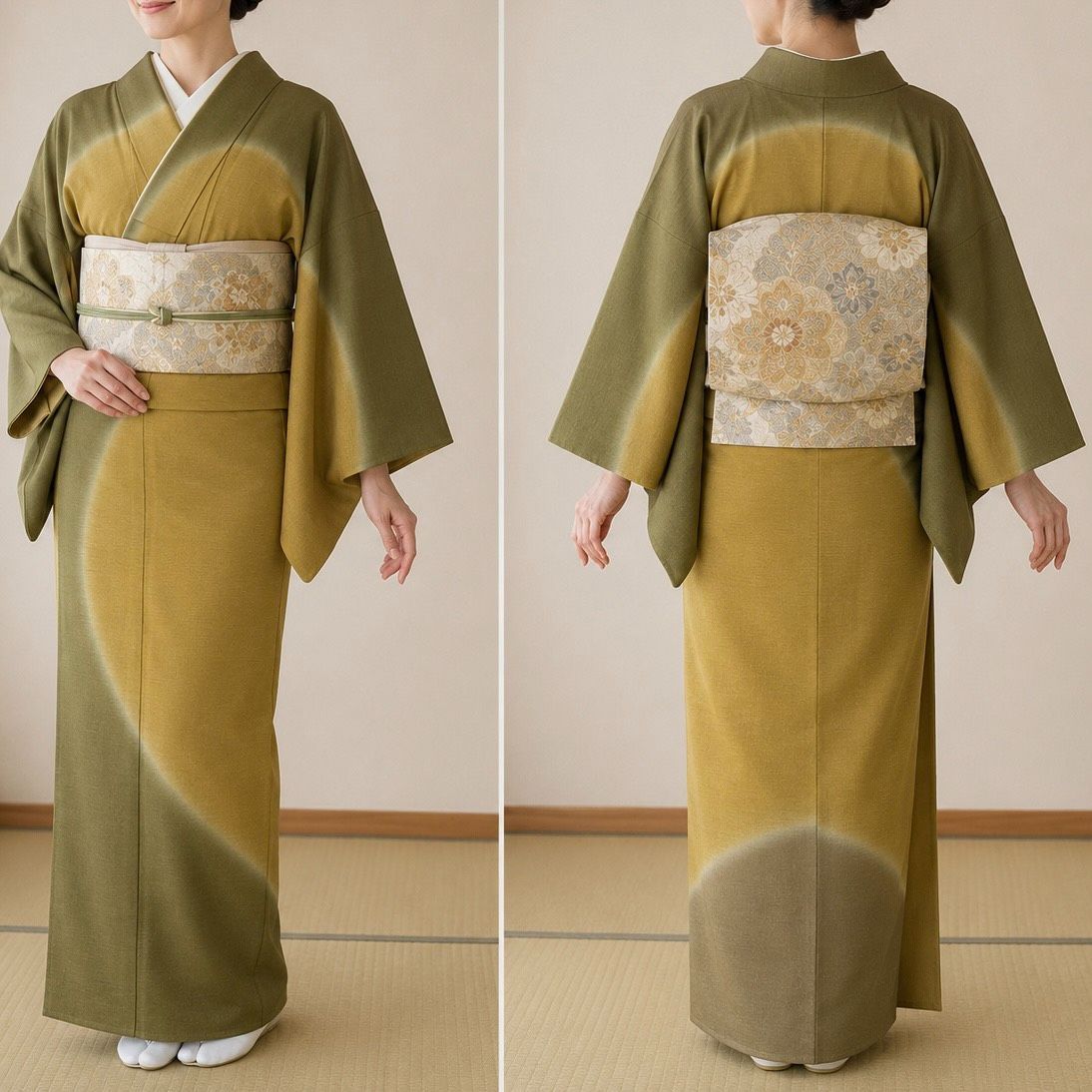 着物のみ K234 訪問着 単衣 身丈160cm 暈し 紋なし 正絹 和装 和服 着物 - メルカリ