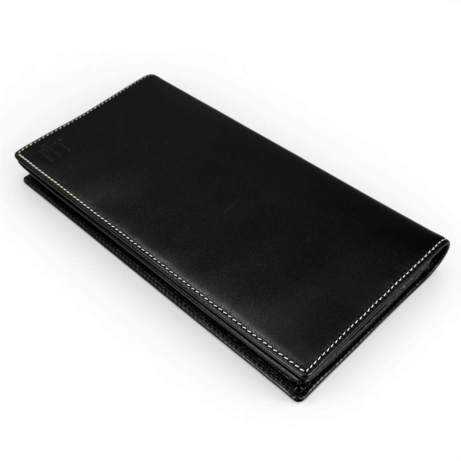 極美品Dunhill ダンヒル ロゴ刻印 レザー ウォレット 二つ折り 長財布