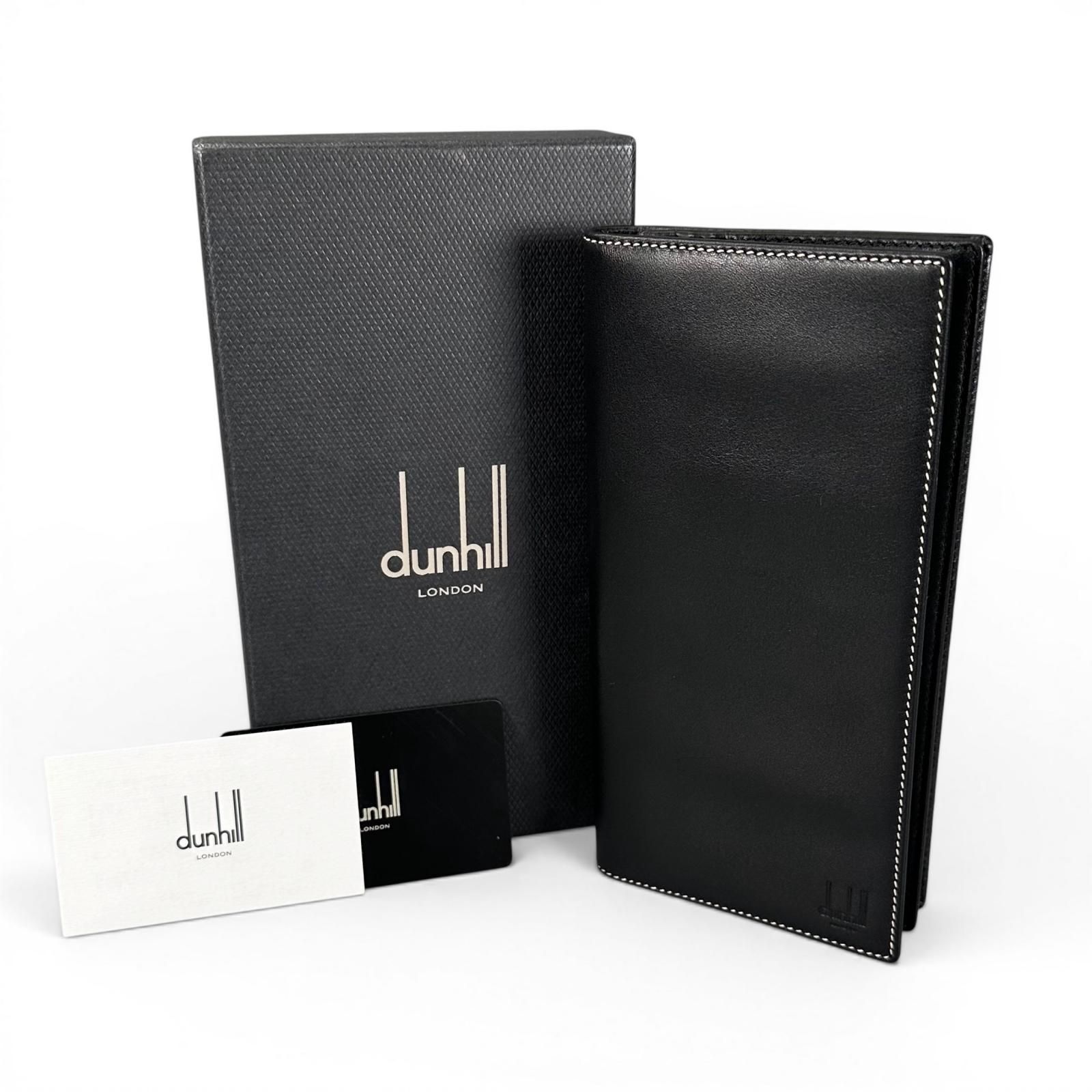 極美品Dunhill ダンヒル ロゴ刻印 レザー ウォレット 二つ折り 長財布