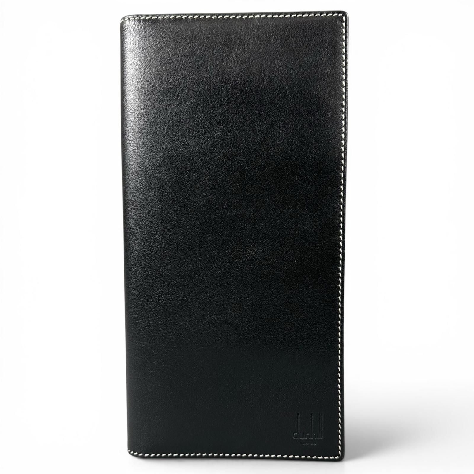 ✨希少✨dunhill 二つ折り財布 小銭入れ ウォレット ロゴ刻印 ブラック 極美品Dunhill ダンヒル ロゴ刻印 レザー ウォレット 二つ折り 長財布