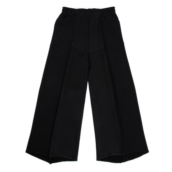 イッセイミヤケISSEY MIYAKE フォールドプリーツパンツ 黒2