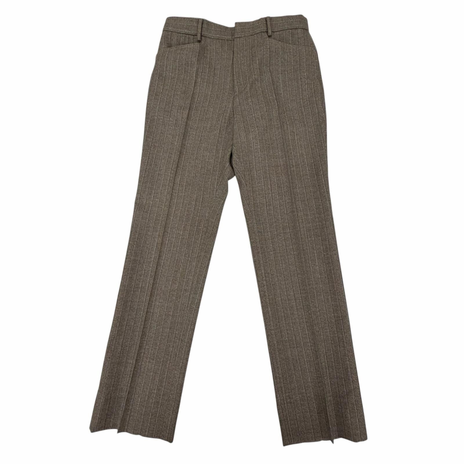 極美品▼GUCCI グッチ 624380 ウール100% ストライプ柄 パンツ スラックス ブラウン系 48 イタリア製 正規品 メンズ ハンガー付き