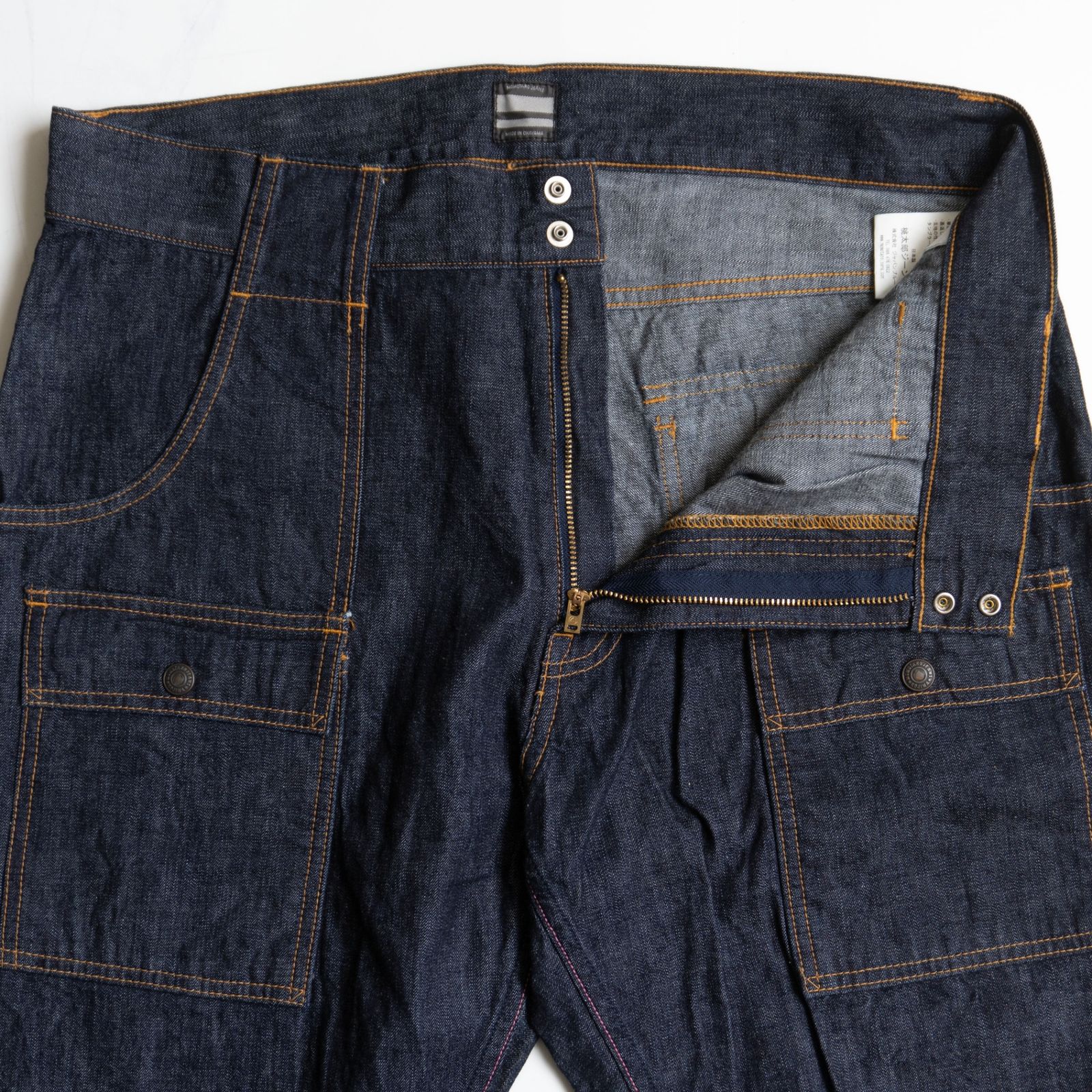 桃太郎ジーンズGTBインディゴドビーショートパンツ　W34 美品 美品/濃紺】 桃太郎ジーンズ【出陣 特濃インディゴ ブッシュショート