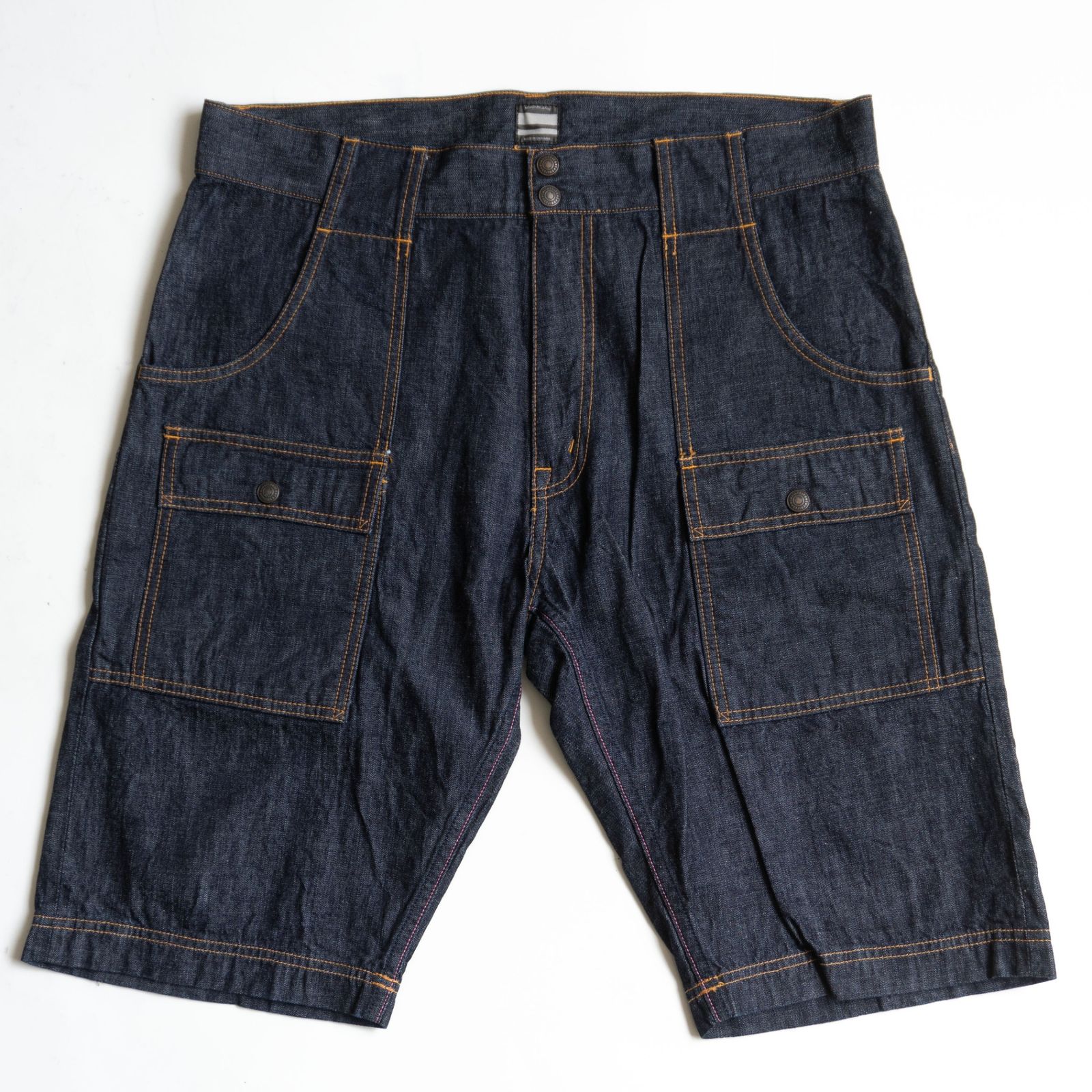 美品/濃紺】 桃太郎ジーンズ【出陣 特濃インディゴ ブッシュショート